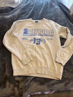 IMAN Gray Crewneck Sweatshirt with Blue 'Extreme' Graphic